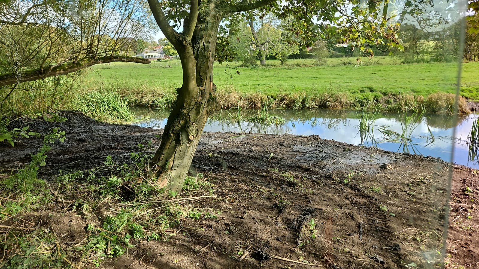Dyke bank cleared and re-graded