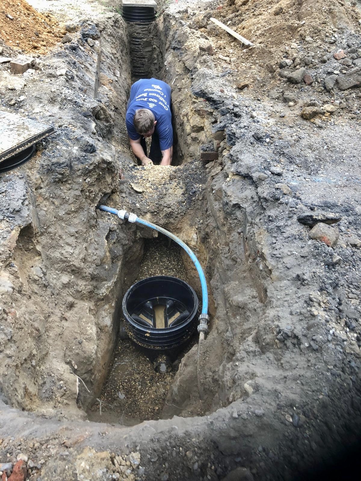 Inspection chamber set and connected
