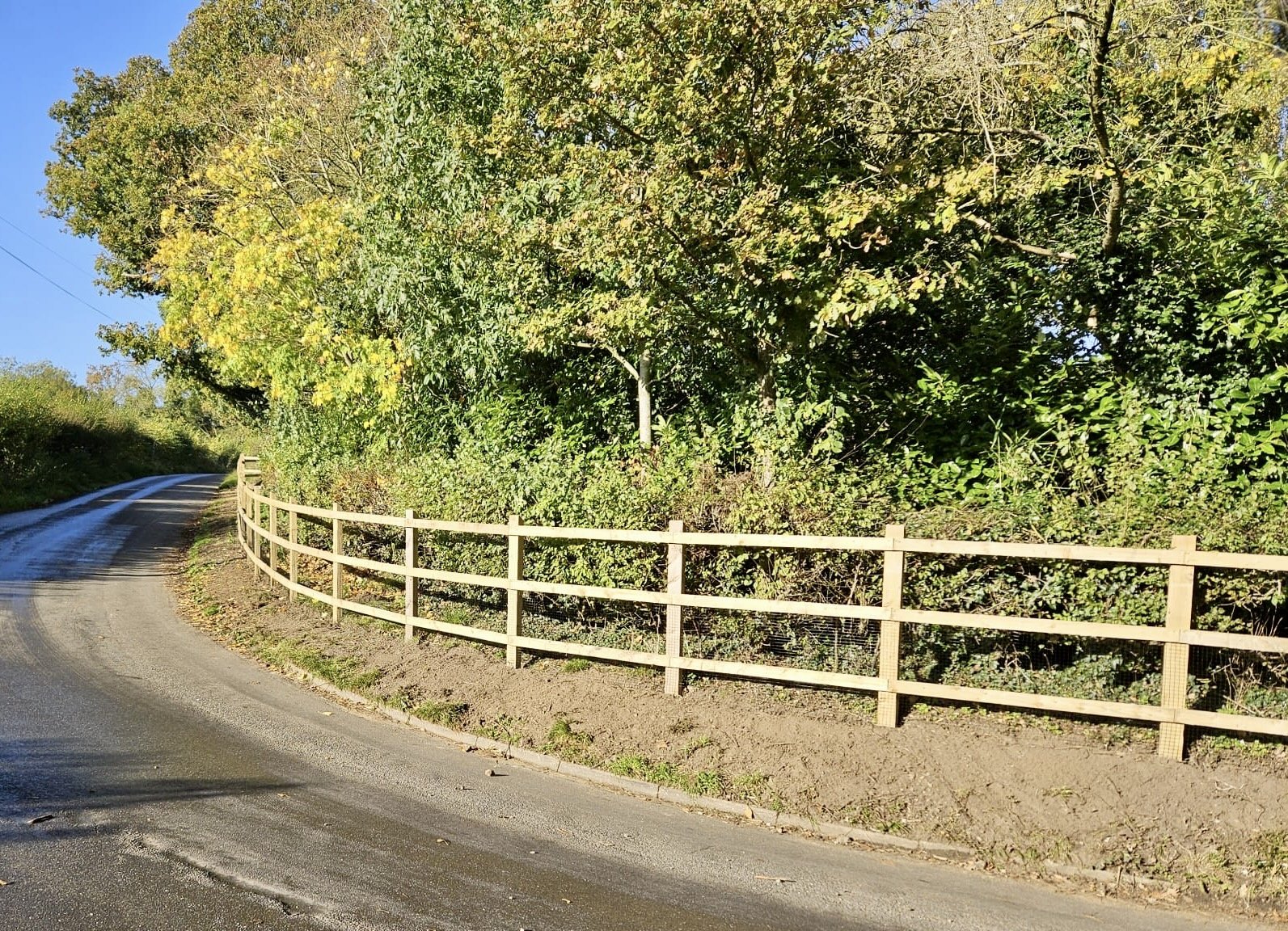 Three-rail post & rail with mesh