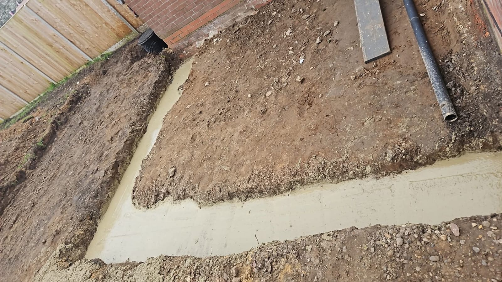 Strip footings poured and levelled
